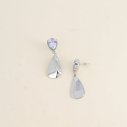Boucles pendantes - cristal goutte et pampille goutte