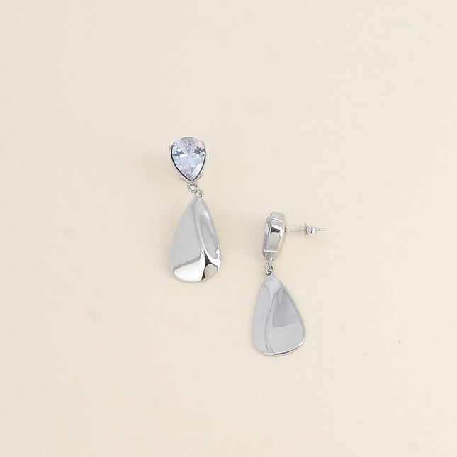 Boucles pendantes - cristal goutte et pampille goutte