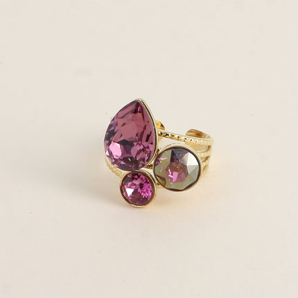 Bague Trilogie Goutte - cristaux Swarovski® goutte et rondes