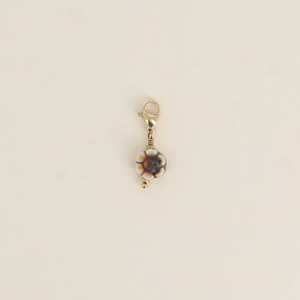 Charm - fleur en céramique émaillée