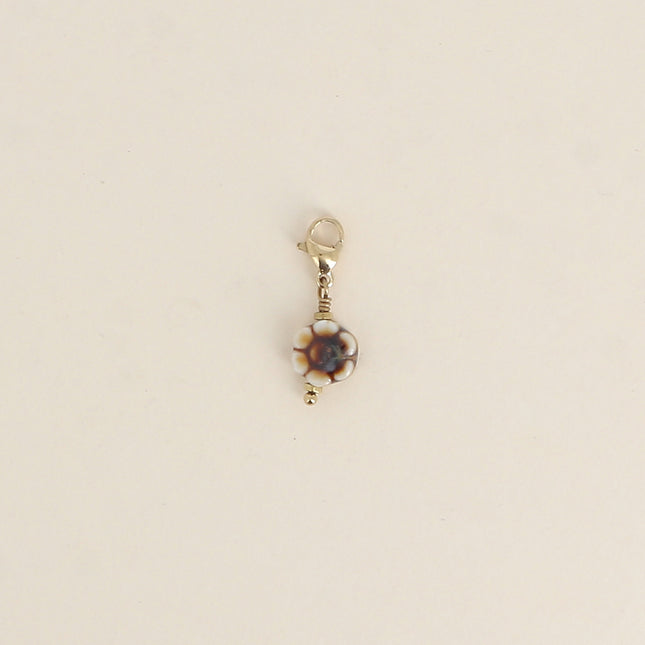 Charm - fleur en céramique émaillée
