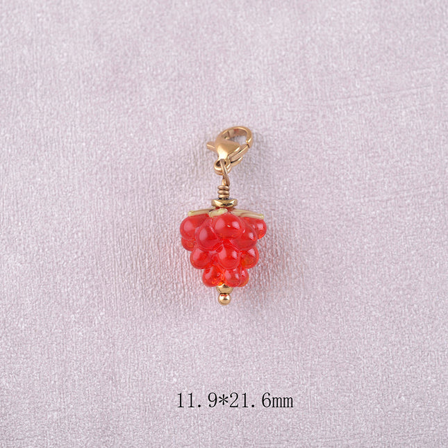 Charm - framboise en résine