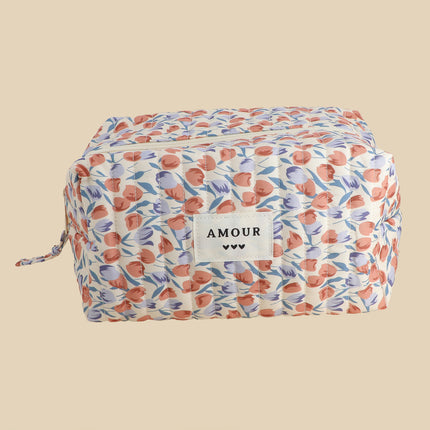 Grande trousse - en coton/polyester - 23 x 12 x 14 cm