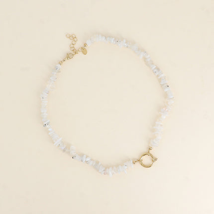 Collier sur fil - pierres naturelles et fermoir bouée