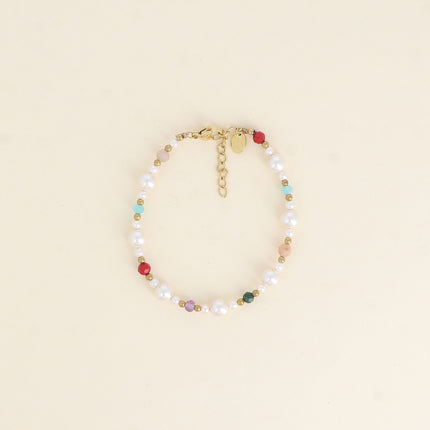 Bracelet on a thread - resin beads, natural stones and stainless steel beads