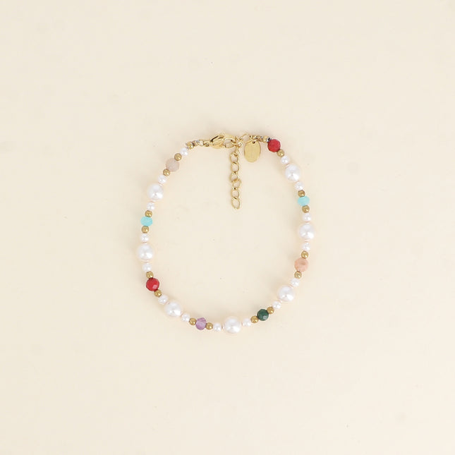 Bracelet on a thread - resin beads, natural stones and stainless steel beads