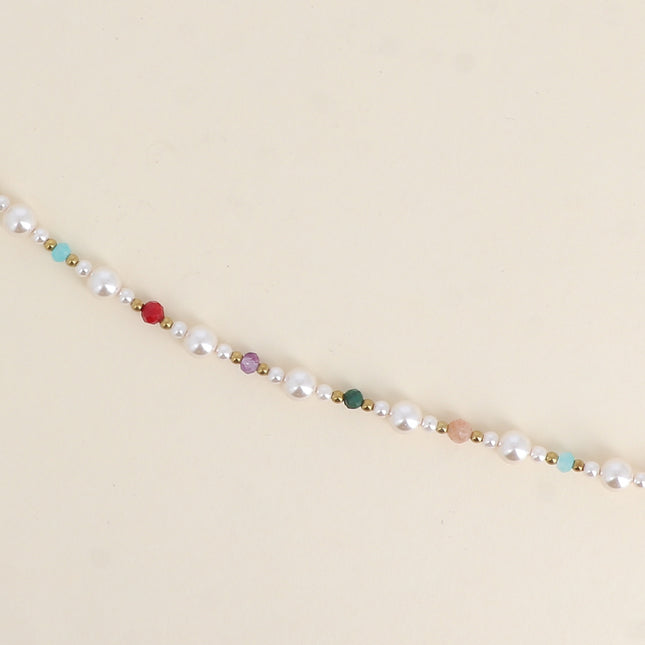 Bracelet on a thread - resin beads, natural stones and stainless steel beads