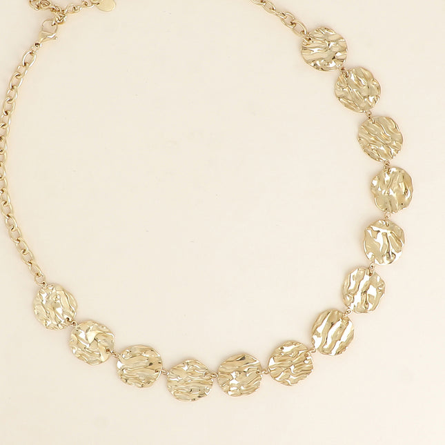 Collier - pièces rondes martelées