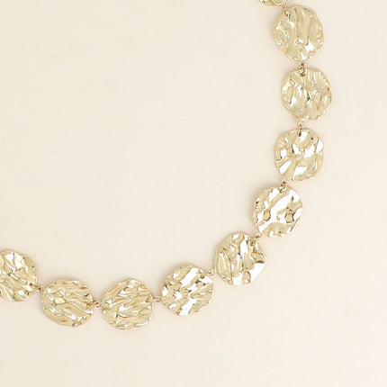 Collier - ras de cou, pièces rondes martelées