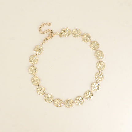 Collier - ras de cou, pièces rondes martelées
