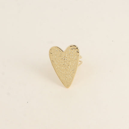 Bague Solia - grand coeur martelé
