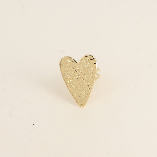 Bague Solia - grand coeur martelé