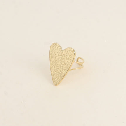 Bague Solia - grand coeur martelé