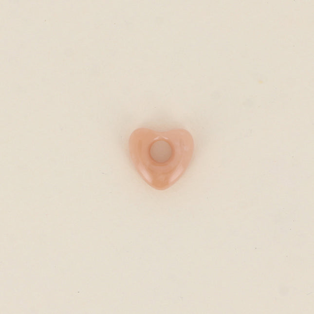 Perle forme cœur en résine 15 x 14 mm, 10 pièces