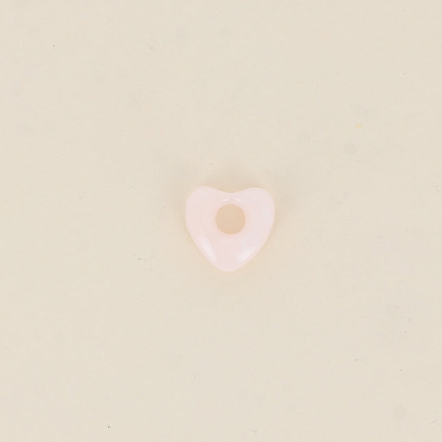Perle forme cœur en résine 15 x 14 mm, 10 pièces