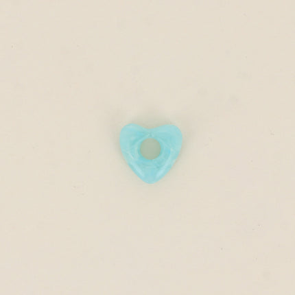 Perle forme cœur en résine 15 x 14 mm, 10 pièces