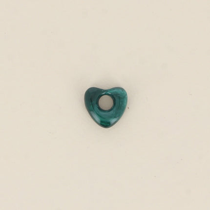 Perle forme cœur en résine 15 x 14 mm, 10 pièces
