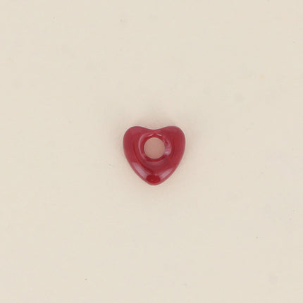 Perle forme cœur en résine 15 x 14 mm, 10 pièces