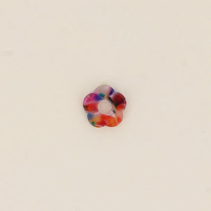 Perle de fleur plate en résine 15 mm, 10 pièces