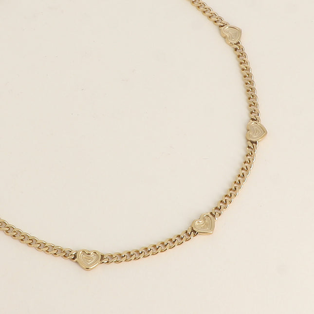 Collier - ras de cou, 5 coeurs