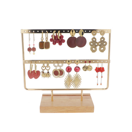 Kit de 22 (11+11) boucles - doré bordeaux - prix moyen de 8,50€/pr - Présentoir offert