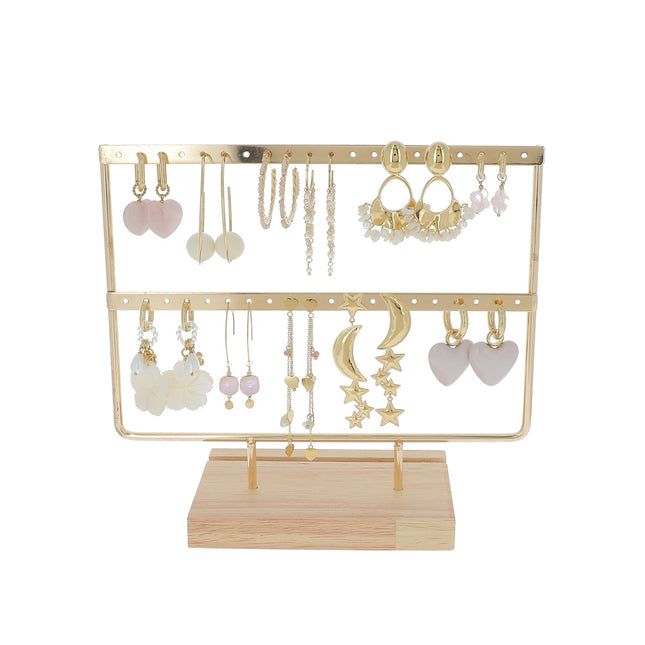 Kit de 22 (11+11) boucles - doré rose - prix moyen de 8,70€/pr - présentoir offert