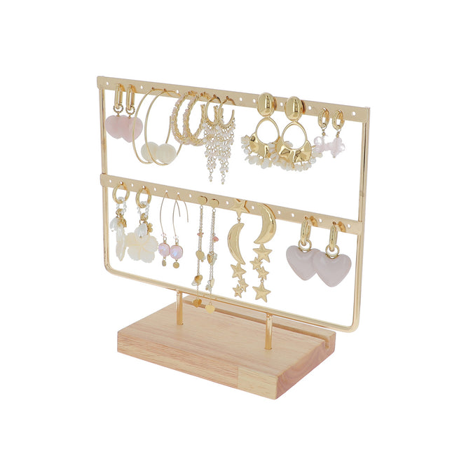 Kit de 22 (11+11) boucles - doré rose - prix moyen de 8,70€/pr - présentoir offert