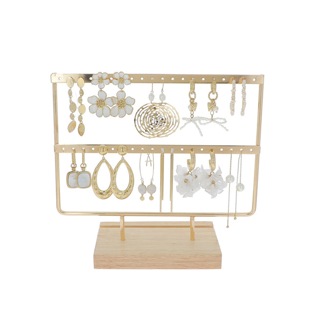 Kit de 22 (11+11) boucles - doré blanc - prix moyen de 8,30€/pr - Présentoir offert