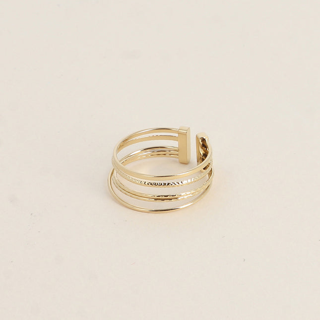 Bague - 5 anneaux lisses et striées