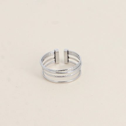 Bague - 5 anneaux lisses et striées