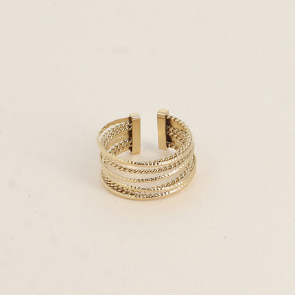 Bague - 8 anneaux lisses et torsadés