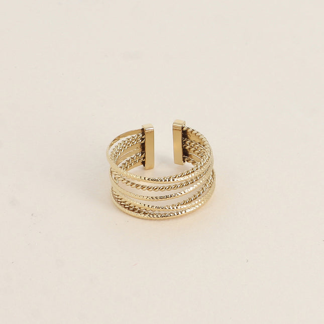 Bague - 8 anneaux lisses et torsadés