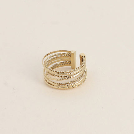 Bague - 8 anneaux lisses et torsadés