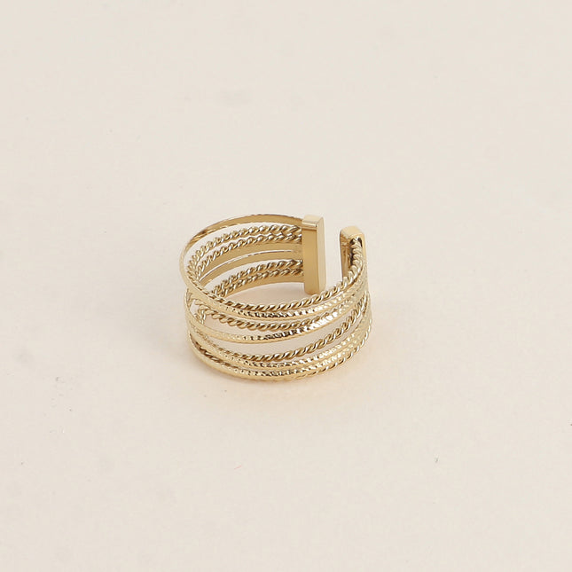 Bague - 8 anneaux lisses et torsadés