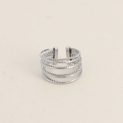 Bague - 8 anneaux lisses et torsadés