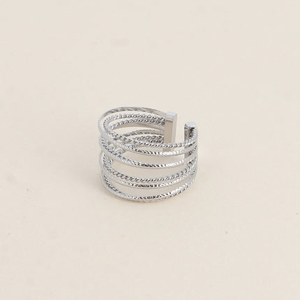 Bague - 8 anneaux lisses et torsadés
