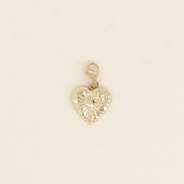Charm - pendentif coeur texturé