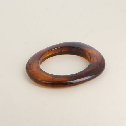 Bracelet Esmoryne - jonc fermé forme plate ovale en résine