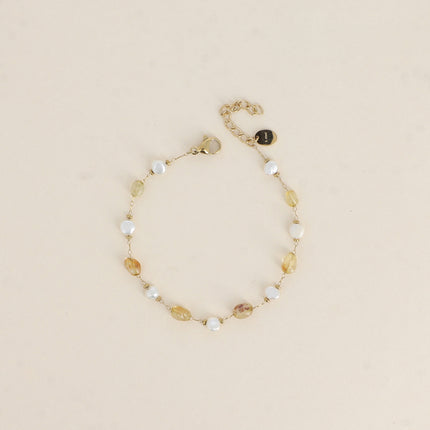Bracelet - perles d'eau douce et de pierres naturelles