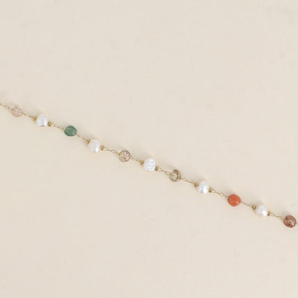 Bracelet - perles d'eau douce et de pierres naturelles