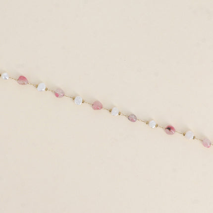Bracelet - perles d'eau douce et de pierres naturelles