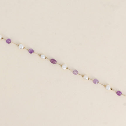 Bracelet - perles d'eau douce et de pierres naturelles