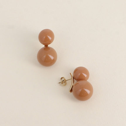 Boucles puces - double boule en résine