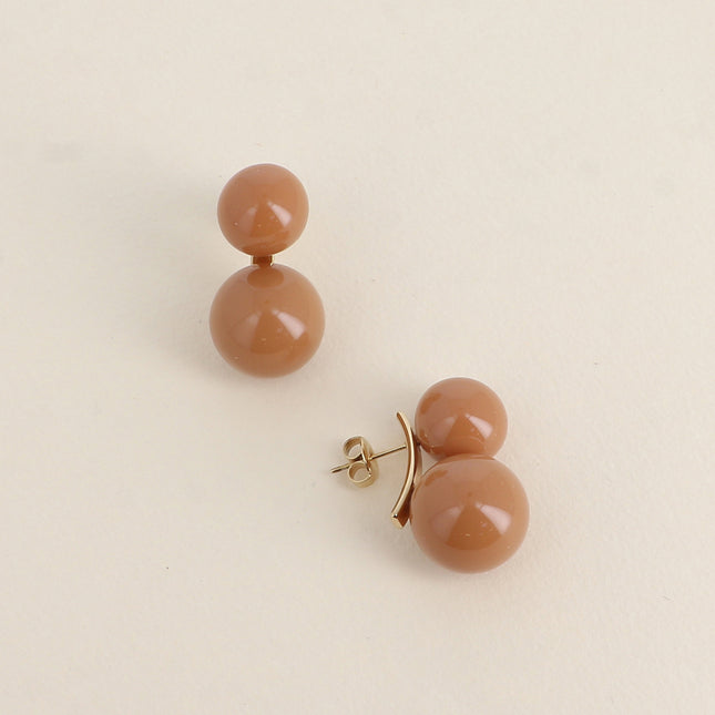Stud earrings - double ball resin