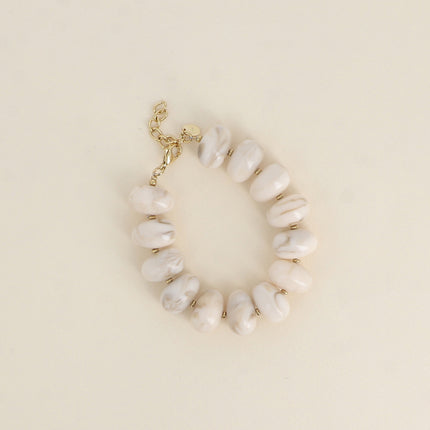 Bracelet - grosses perles de résine ovales