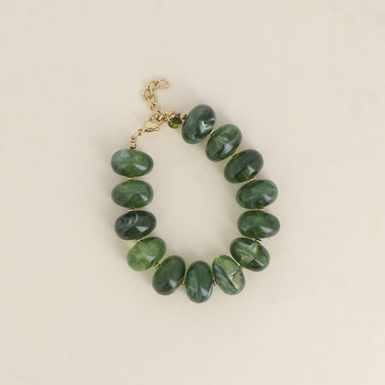 Bracelet - grosses perles de résine ovales