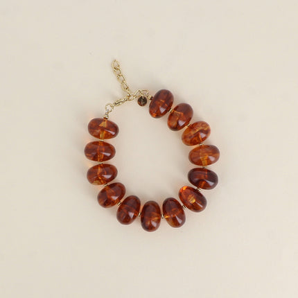 Bracelet - grosses perles de résine ovales