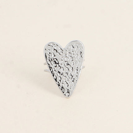 Bague Solia - grand coeur martelé