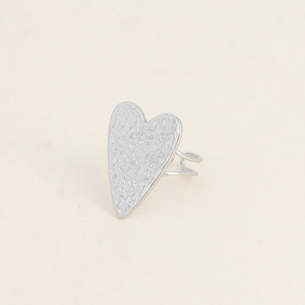 Bague Solia - grand coeur martelé