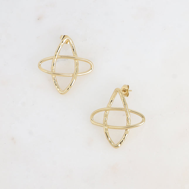 Stud earrings - 2 intertwined rings forming an openwork star